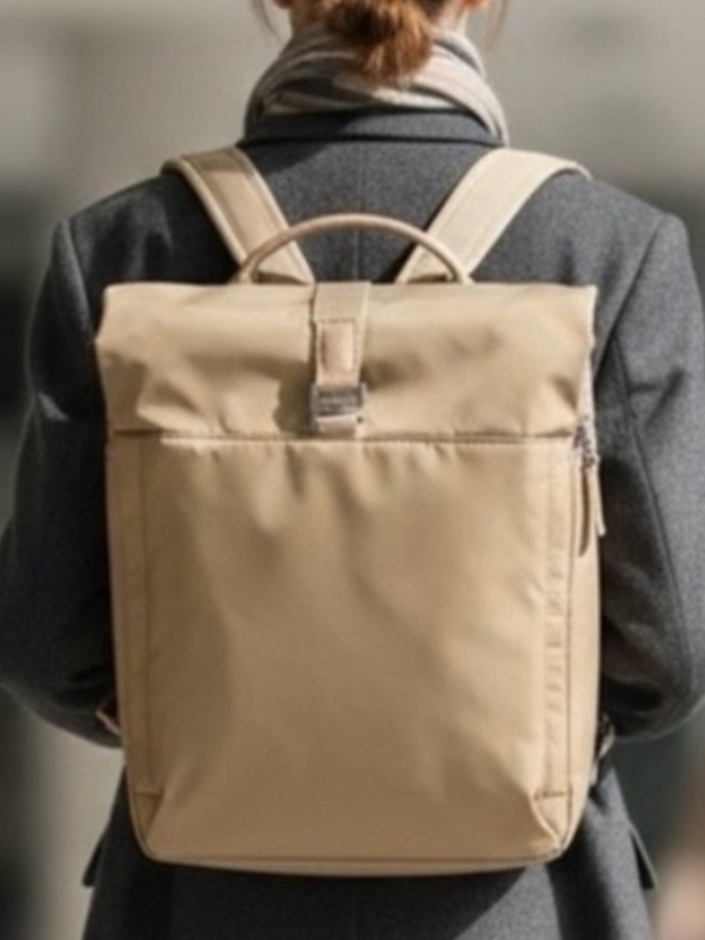 SENZ Sam Water Resistant Tan Beige Neutral Commuter Caffe Latte Laptop Backpack